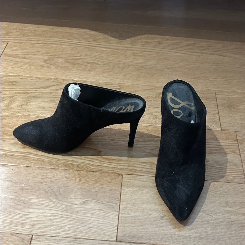 Sam Edelman Black Suede Mules